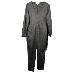 Cloth & Stone Black Tencel Lyocell Long Sleeve Belted Jumpsuit Small